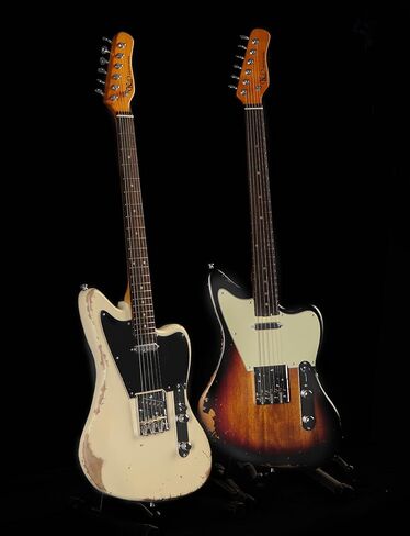 جيتار كهربائي KGD Relic Telemaster، رقبة خشب القيقب المحمص ولوحة أصابع من خشب الورد، جوز عظم، جيتار بقايا 6 أوتار، احترافي/حجم كامل/جيتار كهربائي للبالغين in Kuwait