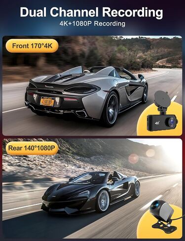Dash Cam Front and Rear Camera, CHORTAU 3Inch Screen WiFi Dash cam, 2.5K+1080P Dash Camera for Cars, Dashboard Camera with Free 64GB Card, Type-C Port, Parking Monitor, Super Night Vision in Saudi Arabia