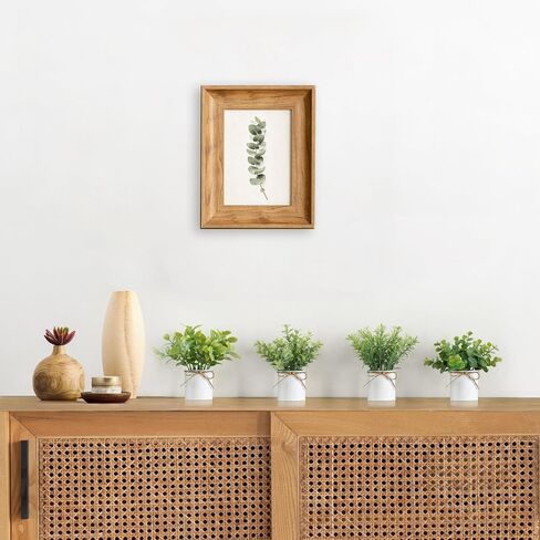 Mkono 4 Packs Small Fake Plants in Farmhouse Galvanized Pots Table Centerpiece Mini Potted Artificial Plants Faux Eucalyptus for Shelf Office Rustic Home Decor in Saudi Arabia