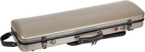 Crossrock Poly Carbon Oblong Case fits 4/4 Full-Size Violin, Includes Protective Blanket, Outside Music Pouch, Hygrometer, Accessory Pocket, Detachable Straps -Champagne (CRF4050VFCH-R) in Saudi Arabia