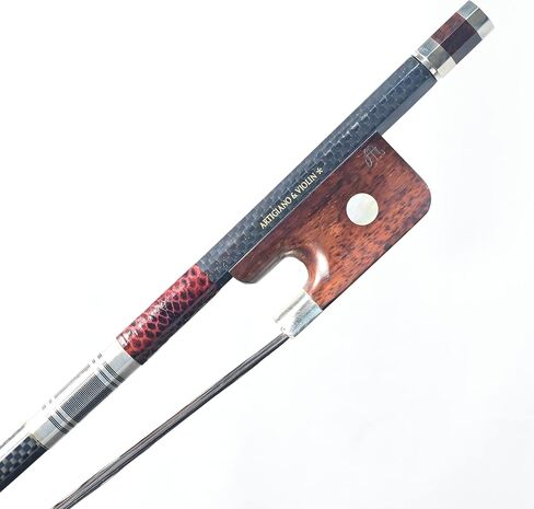 ARTIGIANO&VIOLIN Carbon Fiber Upright Bass Bow with Snakewood Frog French Style AW-205 in Saudi Arabia