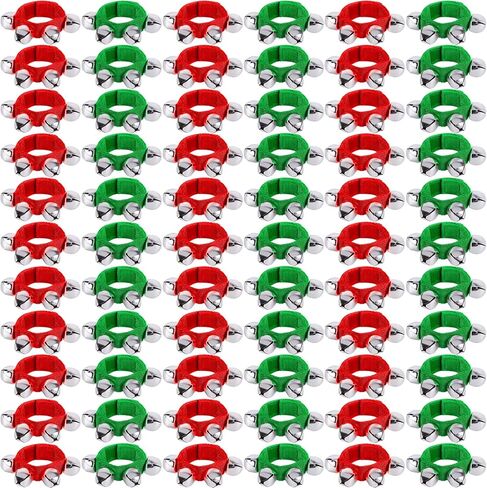 48 Pcs Christmas Wrist Band Bell Bracelet Wrist Band Shaking Bell Musical Instruments Adjustable Bell Rhythm Wristband Bell Bulk for School Family Christmas Percussion Party Favor Adults,12 Colors in Kuwait