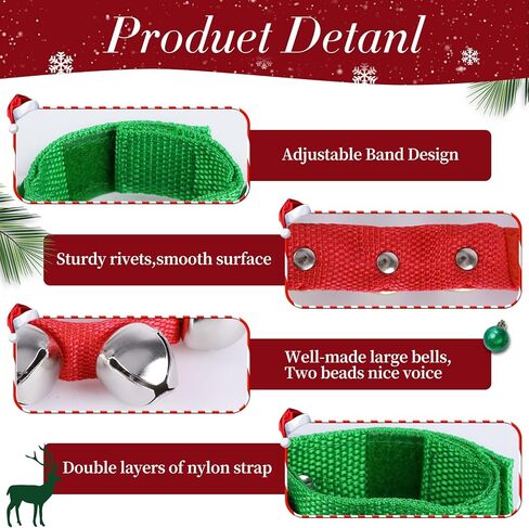 48 Pcs Christmas Wrist Band Bell Bracelet Wrist Band Shaking Bell Musical Instruments Adjustable Bell Rhythm Wristband Bell Bulk for School Family Christmas Percussion Party Favor Adults,12 Colors in Kuwait