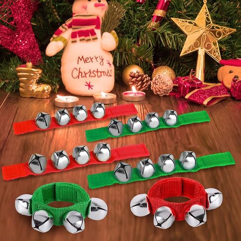 48 Pcs Christmas Wrist Band Bell Bracelet Wrist Band Shaking Bell Musical Instruments Adjustable Bell Rhythm Wristband Bell Bulk for School Family Christmas Percussion Party Favor Adults,12 Colors in Kuwait