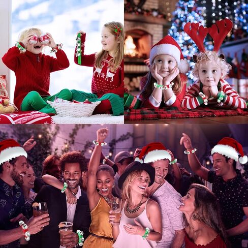 48 Pcs Christmas Wrist Band Bell Bracelet Wrist Band Shaking Bell Musical Instruments Adjustable Bell Rhythm Wristband Bell Bulk for School Family Christmas Percussion Party Favor Adults,12 Colors in Kuwait