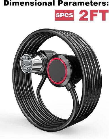 MIDI Cable, 5-Pack 2FT 5-pin DIN 45-Degree Mirrored Angled Plug Ultra-Thin Plugs for Compact Spaces Compatible with Keyboards, Synthesizers, Controllers, via Standard 5-pin DIN MIDI in/Out/Thru Ports in Saudi Arabia