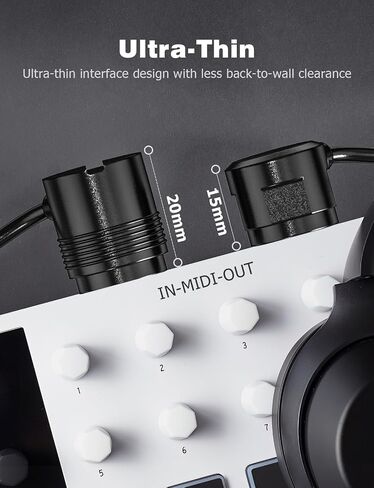 MIDI Cable, 5-Pack 2FT 5-pin DIN 45-Degree Mirrored Angled Plug Ultra-Thin Plugs for Compact Spaces Compatible with Keyboards, Synthesizers, Controllers, via Standard 5-pin DIN MIDI in/Out/Thru Ports in Saudi Arabia