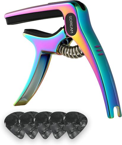 Guitar Capo For 6-String Electric and Acoustic Guitars (Rainbow) in Saudi Arabia
