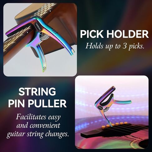 Guitar Capo For 6-String Electric and Acoustic Guitars (Rainbow) in Saudi Arabia