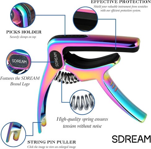 Guitar Capo For 6-String Electric and Acoustic Guitars (Rainbow) in Saudi Arabia