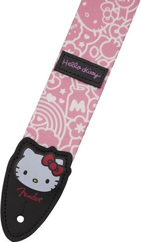 Fender Hello Kitty Polyester Strap, Adjustable Length from 34" to 59", Leather Ends, Pink in Saudi Arabia
