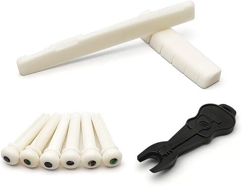 SAPHUE 6Pcs Ebony Slotted Bridge Pins Pegs Abalone Dot Inlay for 6&12 String Acoustic Guitar,Add 1pc Bridge Pin Puller Remover in Kuwait