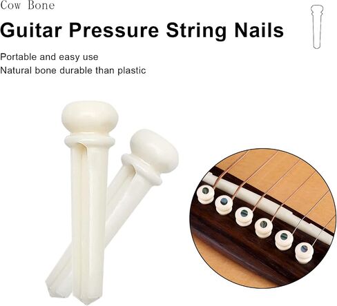 SAPHUE 6Pcs Ebony Slotted Bridge Pins Pegs Abalone Dot Inlay for 6&12 String Acoustic Guitar,Add 1pc Bridge Pin Puller Remover in Kuwait
