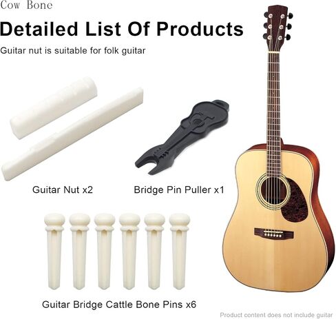 SAPHUE 6Pcs Ebony Slotted Bridge Pins Pegs Abalone Dot Inlay for 6&12 String Acoustic Guitar,Add 1pc Bridge Pin Puller Remover in Kuwait