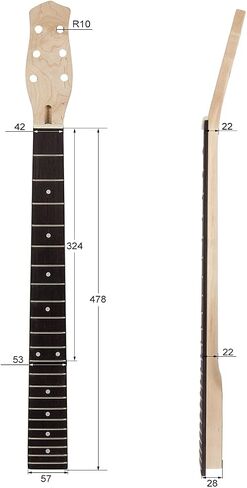 Electric Guitar Neck For ST Guitars Replacement Bolt-on C Shape Canada Maplewood (22 Fret White Dot) in Saudi Arabia