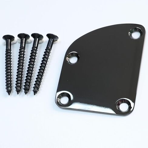 Guitar Neck Plate Chrome Curved Neck Plate Neck Joint Plate Electric Guitar Part Replacement for Telecaster Neck Tele Neck Strat Neck Stratocaster Neck Bass Neck in Kuwait