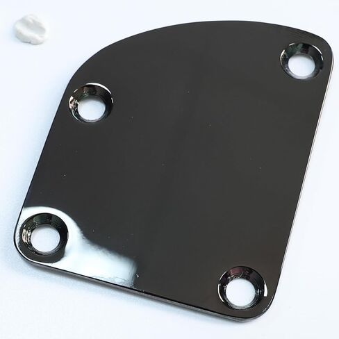 Guitar Neck Plate Chrome Curved Neck Plate Neck Joint Plate Electric Guitar Part Replacement for Telecaster Neck Tele Neck Strat Neck Stratocaster Neck Bass Neck in Kuwait