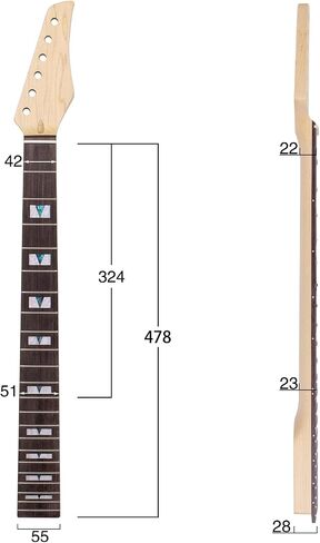 Electric Guitar Neck For ST Guitars Replacement Bolt-on C Shape Canada Maplewood (22 Fret White Dot) in Saudi Arabia