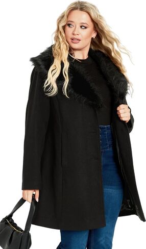 AVENUE Women's Plus Size Coat Elle Faux Wool in Saudi Arabia