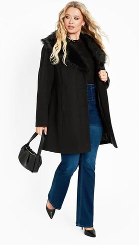 AVENUE Women's Plus Size Coat Elle Faux Wool in Saudi Arabia