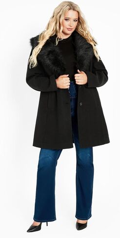 AVENUE Women's Plus Size Coat Elle Faux Wool in Saudi Arabia