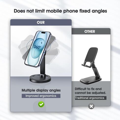 2 Pack Mag-Safe Charger Stand 15W Magnetic Wireless Charging Station for iPhone 15 14 13 12 Pro/Pro Max/Plus/Mini Magnet Wireless Charging Station/Pad with LED Light for AirPods 3/2/Pro/Pro 2 in Saudi Arabia