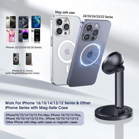 2 Pack Mag-Safe Charger Stand 15W Magnetic Wireless Charging Station for iPhone 15 14 13 12 Pro/Pro Max/Plus/Mini Magnet Wireless Charging Station/Pad with LED Light for AirPods 3/2/Pro/Pro 2 in Saudi Arabia