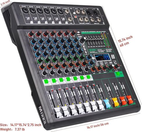 جهاز مزج الصوت ذو 8 قنوات مع 99 مؤثرًا صوتيًا للكمبيوتر الشخصي، وحدة تحكم خلط الصوت المحمولة مع مدخل تسجيل USB بلوتوث للبث المباشر والبودكاست وعرض DJ (8 قنوات) in Kuwait