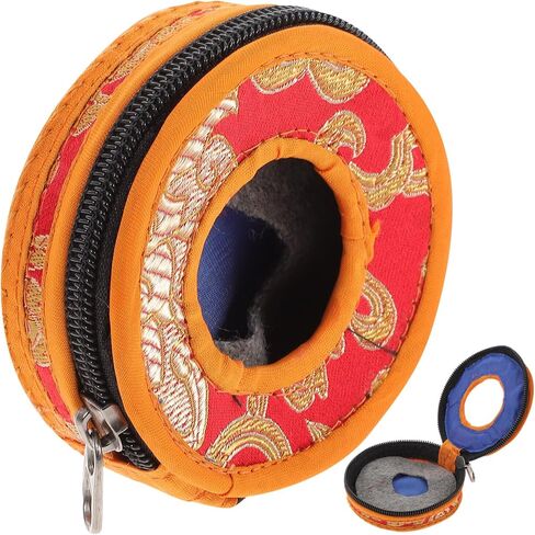 ibasenice Dancing Cymbals Cover - 1pc Nepalese Handmade Bumper Bell Set Cymbals Bell Holder Leather Box in Saudi Arabia