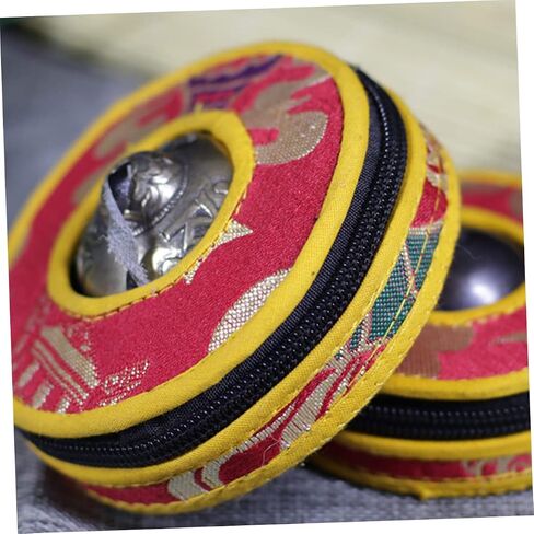 ibasenice Dancing Cymbals Cover - 1pc Nepalese Handmade Bumper Bell Set Cymbals Bell Holder Leather Box in Saudi Arabia