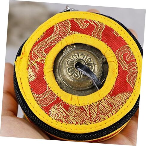 ibasenice Dancing Cymbals Cover - 1pc Nepalese Handmade Bumper Bell Set Cymbals Bell Holder Leather Box in Saudi Arabia