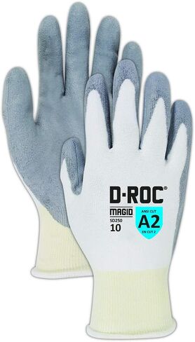 MAGID General Purpose Level A2 Cut Resistant Work Gloves, 96 PR, Dry Grip, Polyurethane Coated, Size 6/XS, Silicone Free, Reusable, 13-Gauge HPPE (SD250) in Saudi Arabia