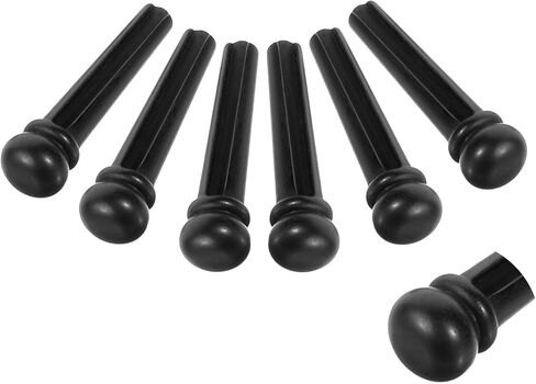 6 PCS Acoustic Guitar Bridge Pins Pegs Ebony Guitar Bridge Pins Replacement Parts, Guitar Bridge Pins Replacement Guitar End Pin Set for 6 & 12 String Acoustic Guitar (Pure Ebony) in Saudi Arabia