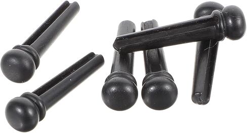 6 PCS Acoustic Guitar Bridge Pins Pegs Ebony Guitar Bridge Pins Replacement Parts, Guitar Bridge Pins Replacement Guitar End Pin Set for 6 & 12 String Acoustic Guitar (Pure Ebony) in Saudi Arabia