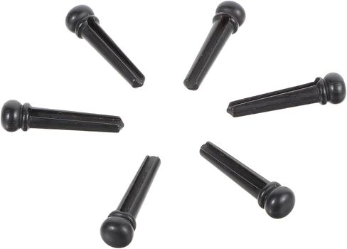 6 PCS Acoustic Guitar Bridge Pins Pegs Ebony Guitar Bridge Pins Replacement Parts, Guitar Bridge Pins Replacement Guitar End Pin Set for 6 & 12 String Acoustic Guitar (Pure Ebony) in Saudi Arabia