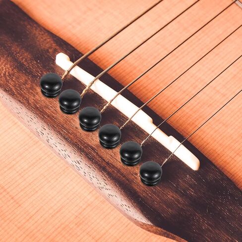 6 PCS Acoustic Guitar Bridge Pins Pegs Ebony Guitar Bridge Pins Replacement Parts, Guitar Bridge Pins Replacement Guitar End Pin Set for 6 & 12 String Acoustic Guitar (Pure Ebony) in Saudi Arabia