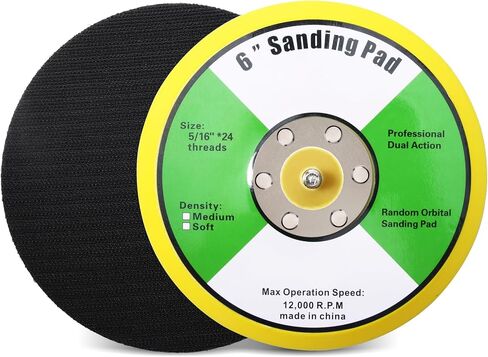 SHININGEYES 1Pcs 5in Hook and Loop Flexible Backing Pad, 5" Sanding Back Pad 5/16" 24 Thread for Air Orbital Sander and Pneumatic Polisher in Kuwait