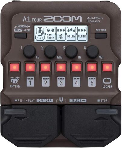 معالج Zoom A1 بأربعة تأثيرات متعددة مع سماعات شاشة Polsen HPC-A30 ومحول طاقة 9 فولت وحزمة كابل أدوات بطول 10 أقدام in Kuwait