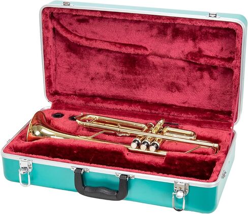 Crossrock Bb Trumpet Case | ABS Molded Hardshell with Security Lock, Metal Feet, and Detachable Strap-Mint Blue (CRA862TRMB) in Saudi Arabia