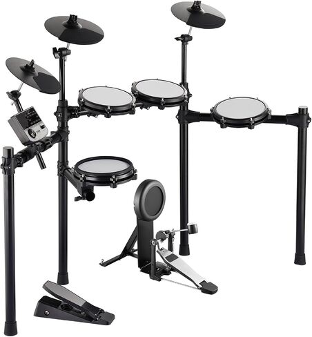 مجموعة طبول كهربائية VEVOR، 32 مجموعة طبول و480 صوتًا طقم طبول إلكتروني، USB MIDI مدعوم 8 بوصات شبكة هادئة مجموعة طبول كهربائية مع 10 عصي طبلة الصنج وسماعات الرأس، للمبتدئين والكبار in Saudi Arabia