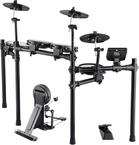 مجموعة طبول كهربائية VEVOR، 32 مجموعة طبول و480 صوتًا طقم طبول إلكتروني، USB MIDI مدعوم 8 بوصات شبكة هادئة مجموعة طبول كهربائية مع 10 عصي طبلة الصنج وسماعات الرأس، للمبتدئين والكبار in Saudi Arabia
