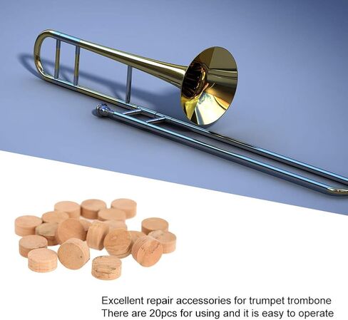 20Pcs Repairing Cork Pads, 9.5mm Replacement Parts, Trombone Repairing Cork Pads Parts Trombone Spit Valve Cork Trumpet Corks Water Key Cork Pad Replacement Musical Instrument Accessories Kit in Kuwait