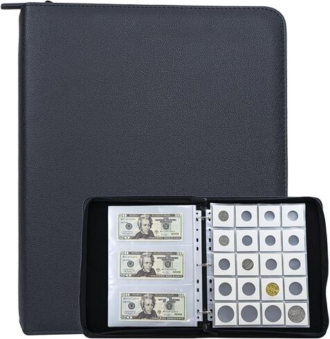 30 Pack 600 Pockets 2x2" Coin Flip Sleeves, Heavy Duty Stamp Collection Pages for 3 Ring Binder, 20 Pocket Photo Slide Flips Organizer Sheet, Top Loading Clear Cardboard Coin Holder Sleeves in Saudi Arabia
