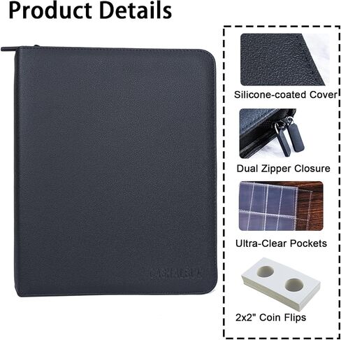 30 Pack 600 Pockets 2x2" Coin Flip Sleeves, Heavy Duty Stamp Collection Pages for 3 Ring Binder, 20 Pocket Photo Slide Flips Organizer Sheet, Top Loading Clear Cardboard Coin Holder Sleeves in Saudi Arabia