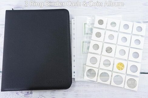 30 Pack 600 Pockets 2x2" Coin Flip Sleeves, Heavy Duty Stamp Collection Pages for 3 Ring Binder, 20 Pocket Photo Slide Flips Organizer Sheet, Top Loading Clear Cardboard Coin Holder Sleeves in Saudi Arabia