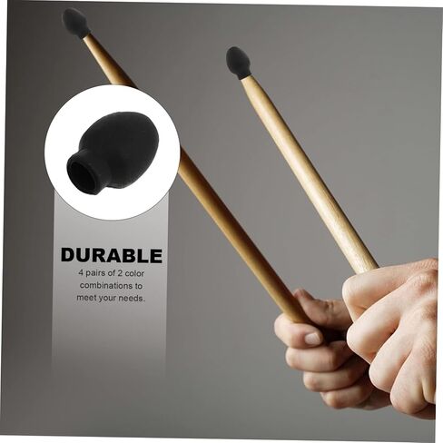 VICASKY 24 Pcs Drum Mute Drum Dampener Rubber Drumstick Silent Practice Tips High Elasticity Percussion Accessory Replacement Musical Instruments in Kuwait
