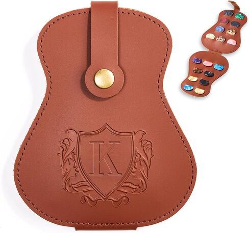 InnoBeta Personalized Guitar Picks Holder for Men, Women, PU Leather Guitar Gifts Plectrums Bag with Initials for Guitar Players, Lovers, Teacher - K in Saudi Arabia