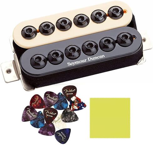 Seymour Duncan SH-8b Invader Reverse Zebra Pickup Bundle w/ 12x Picks and Liquid Audio Polishing Cloth - Reverse Zebra Color with Warm Tones, Smooth Harmonics 11102-31-RZ in Saudi Arabia