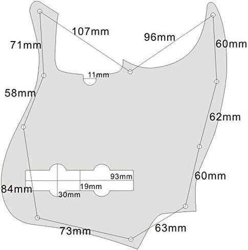 Jazz Bass Pickguard 10 Hole Guitar Pickguard for 4 Strings USA/Mexican Standard Jazz Bass Modern Style, 4Ply Brown Tortoise Shell in Saudi Arabia