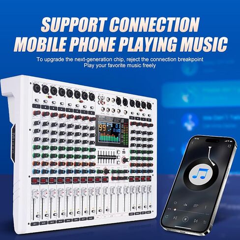 جهاز مزج الصوت GF8PRO متعدد الوظائف ذو 8 قنوات، شاشة ملونة LCD كبيرة، يدعم معالجة الصوت متعددة التأثيرات، معادل مدمج بـ 7 مراحل وخلاط DJ 99 ريفيرب للأداء والاستوديو in Saudi Arabia